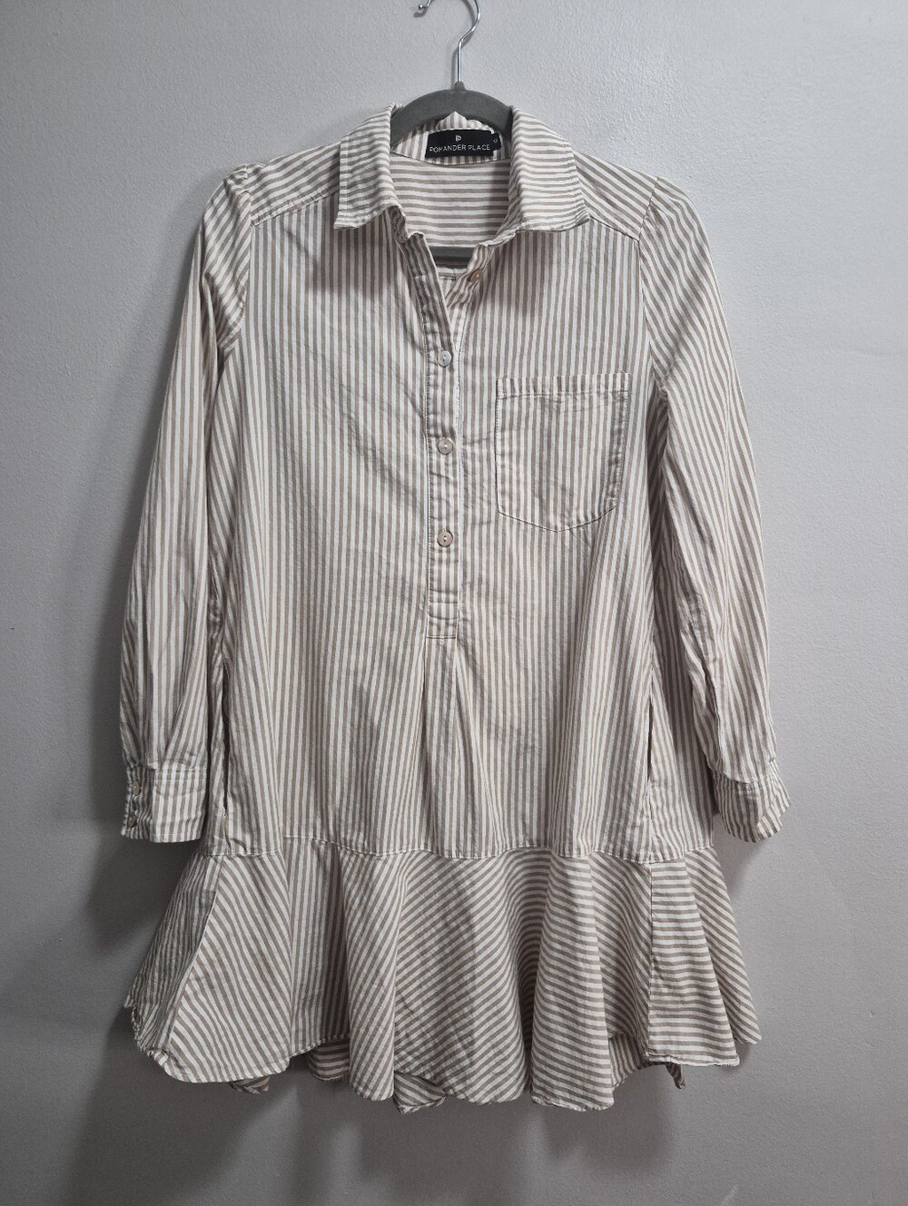 Pomander Place Tuckernuck Drop Waist Callahan Striped Shirt Dress Size XS